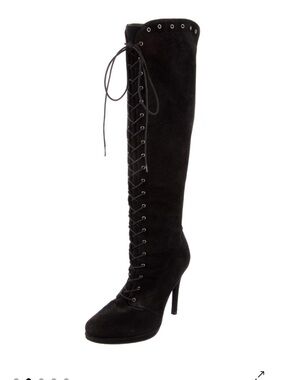 Stuart Weitzman suede lace up boots